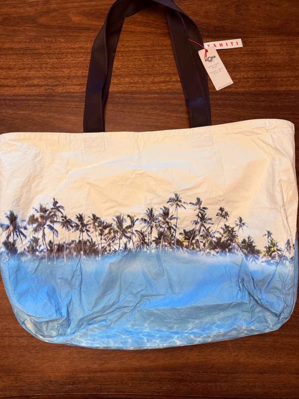 NEW! Aloha Reversible Tote Bag with Black Straps - Picture 3 of 8